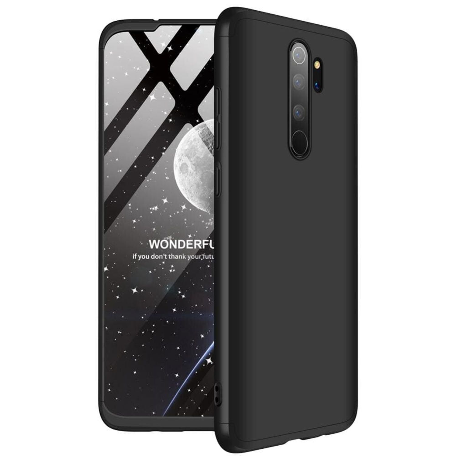 Husa protectie 360 + folie de protectie - Xiaomi Redmi 9 - Black fotografia produsului View 3 L