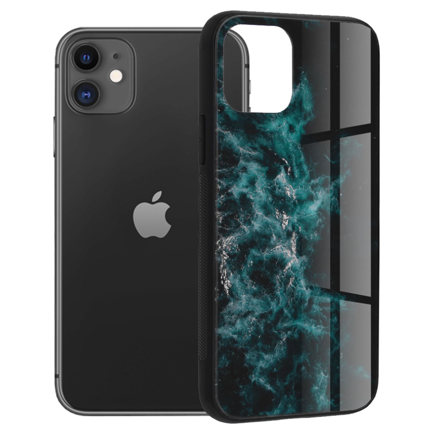 Husa cu spate din sticla Techsuit - Glaze Series - iPhone 11 - Blue Nebula fotografia produsului