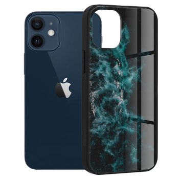Husa cu spate din sticla techsuit - glaze series - iphone 12 mini - blue nebula