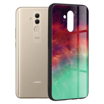 Husa cu spate din sticla techsuit - glaze series - huawei mate 20 lite - fiery ocean