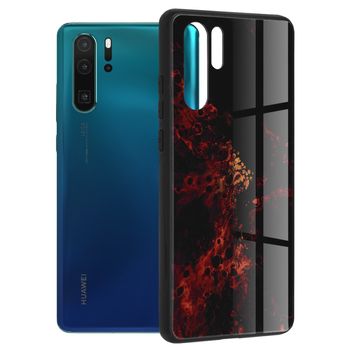 Husa cu spate din sticla Techsuit – Glaze Series – Huawei P30 Pro – Red Nebula elefant.ro imagine noua 2022