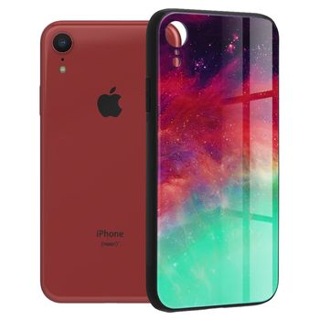 Husa cu spate din sticla techsuit - glaze series - iphone xr - fiery ocean