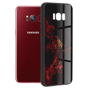 Husa cu spate din sticla techsuit - glaze series - samsung galaxy s8 - red nebula