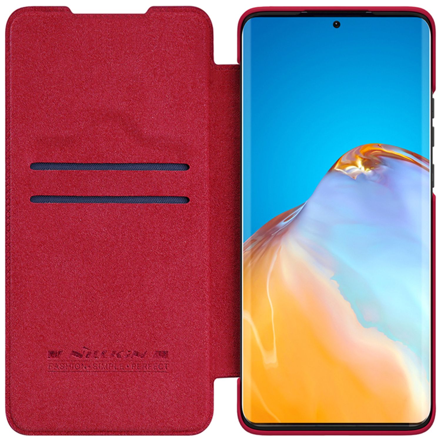 Husa Nillkin - Qin Leather Case - Huawei P50 Pro - Red fotografia produsului View 2 L