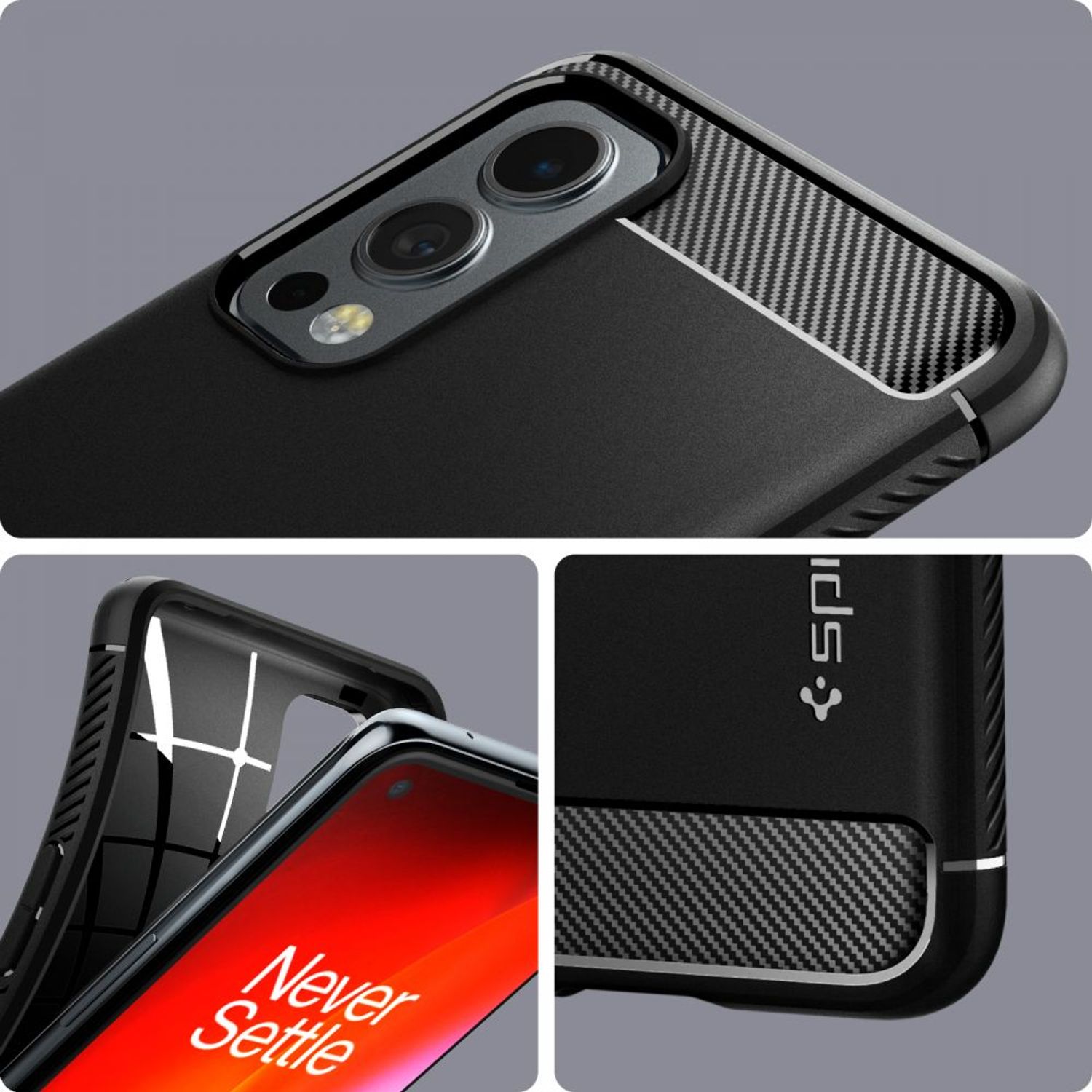Husa premium Rugged Armor compatibila cu Oneplus Nord 2 5G, Negru fotografia produsului View 2 L