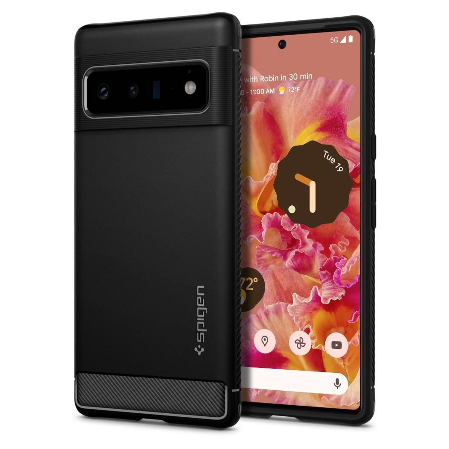 Husa premium Rugged Armor compatibila cu Google Pixel 6 Pro, Negru fotografia produsului
