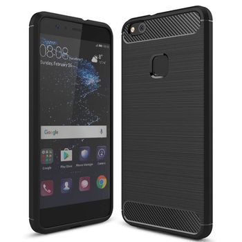 Husa techsuit - carbon silicone - huawei p10 lite - black