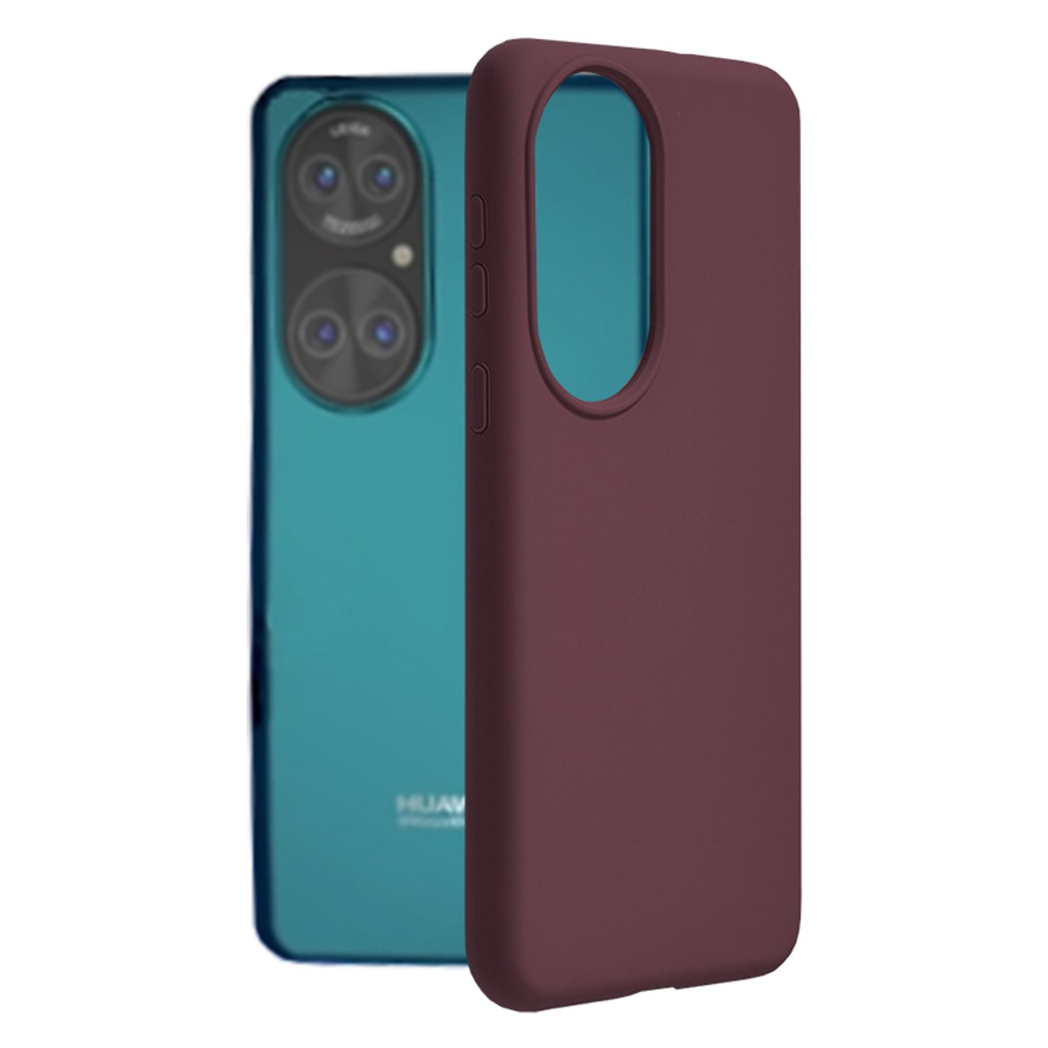 Husa premium Techsuit - Soft Edge Silicone - Huawei P50 - Plum Violet fotografia produsului