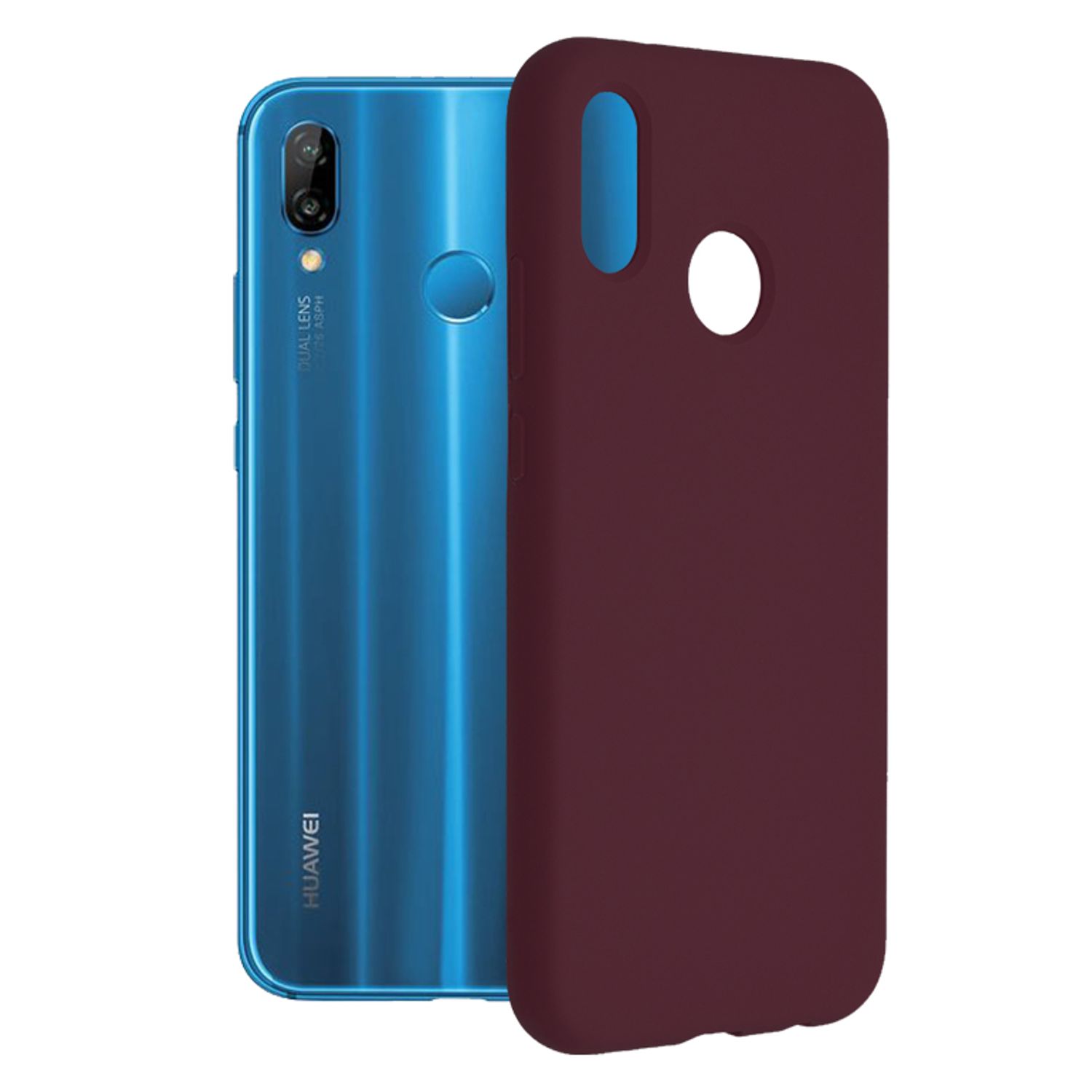 Husa premium Techsuit - Soft Edge Silicone - Huawei P20 Lite - Plum Violet fotografia produsului