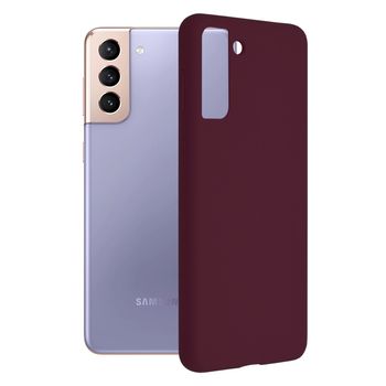 Husa premium techsuit - soft edge silicone - samsung galaxy s21 plus - plum violet