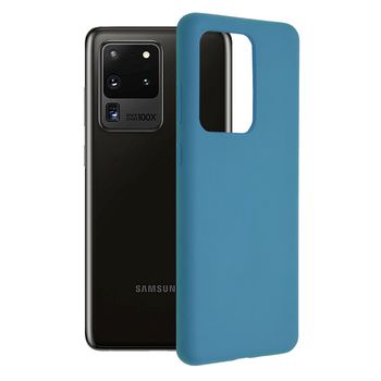 Husa premium techsuit - soft edge silicone - samsung galaxy s20 ultra - denim blue