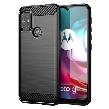 Husa techsuit - carbon silicone - motorola moto g30 / g10 - black