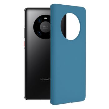 Husa premium techsuit - soft edge silicone - huawei mate 40 pro - denim blue