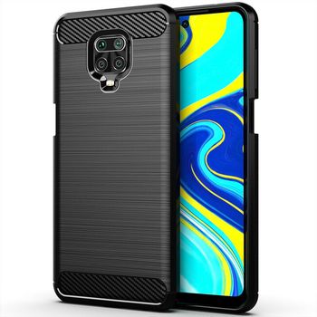 Husa techsuit - carbon silicone - xiaomi redmi note 9s / note 9 pro / note 9 pro max - black