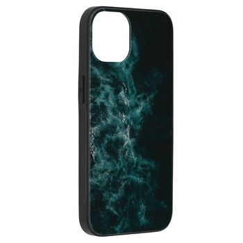 Husa cu spate din sticla techsuit - glaze series - iphone 13 - blue nebula