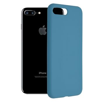 Husa premium techsuit - soft edge silicone - iphone 7 plus / 8 plus - denim blue