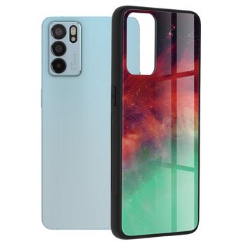 Husa cu spate din sticla techsuit - glaze series - oppo reno 6 5g - fiery ocean