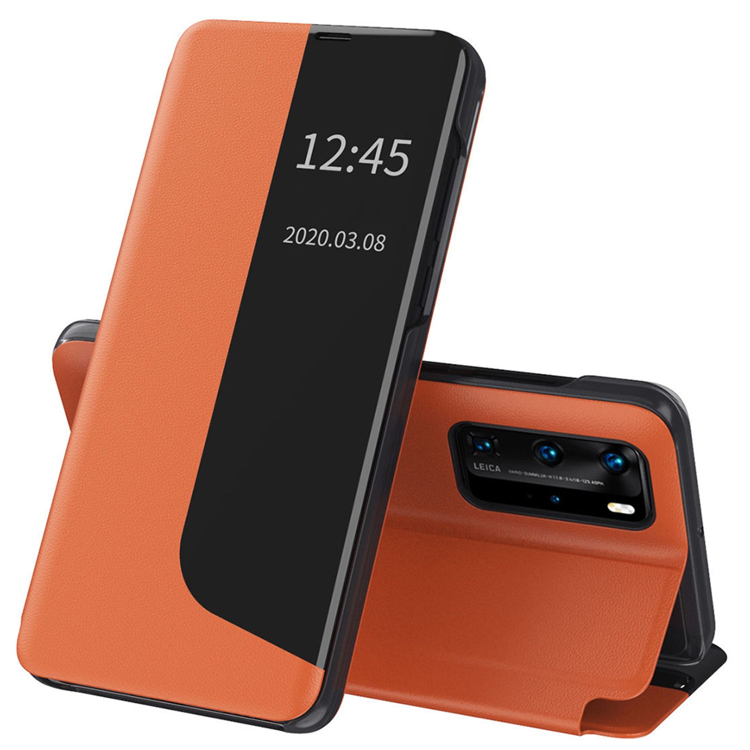 Husa tip carte Techsuit - eFold Series - Huawei P40 Pro - Orange fotografia produsului