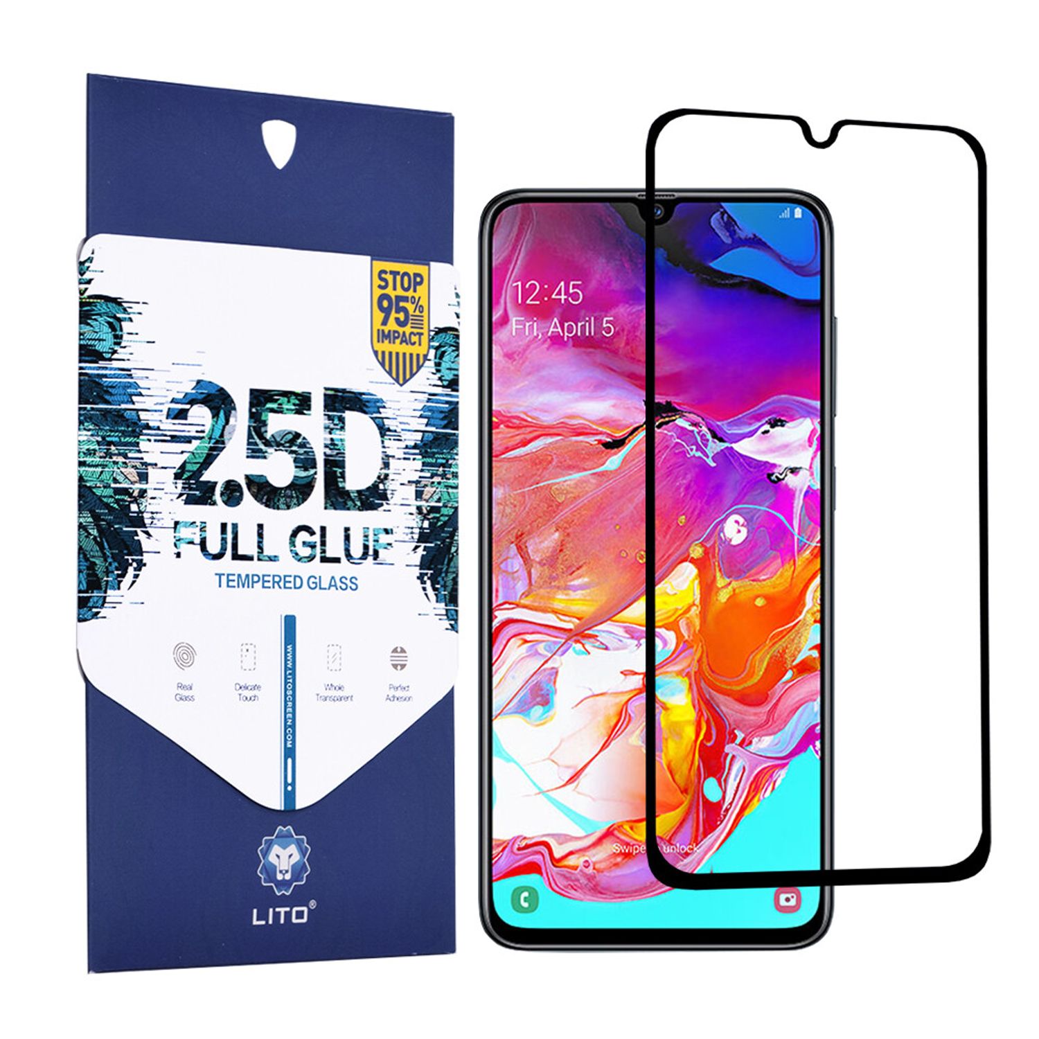 Folie protectie Samsung Galaxy A70 / A70s - Black fotografia produsului