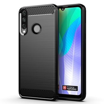 Husa techsuit - carbon silicone - huawei y6p - black