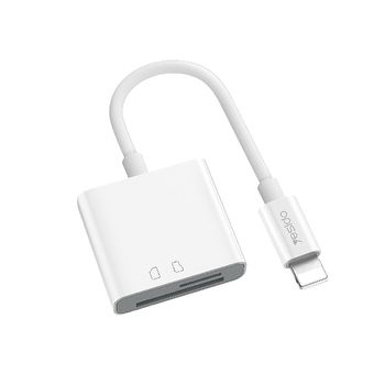 Adaptor iphone, card reader sd, microsd yesido gs11, plug & play, alb