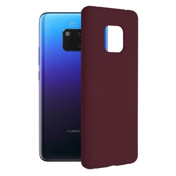 Husa premium techsuit - soft edge silicone - huawei mate 20 pro - plum violet
