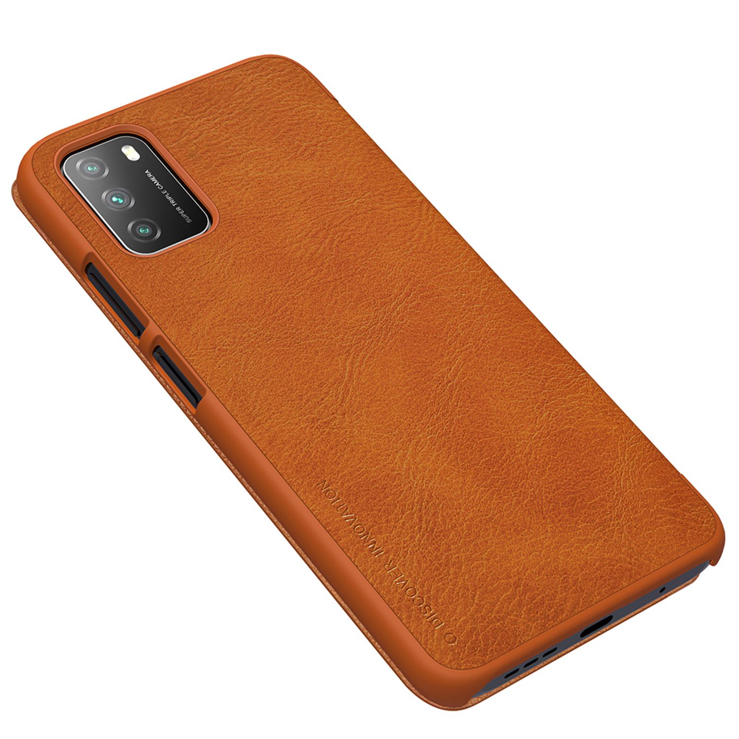 Husa Nillkin - Qin Leather Case - Xiaomi Poco M3 - Brown fotografia produsului View 3 L