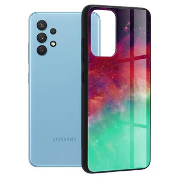 Husa cu spate din sticla techsuit - glaze series - samsung galaxy a32 4g - fiery ocean