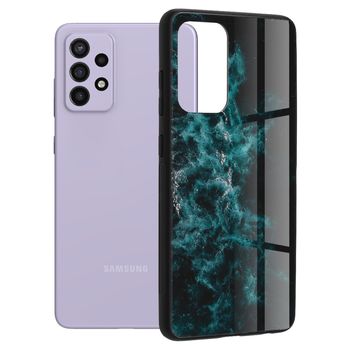 Husa cu spate din sticla techsuit - glaze series - samsung galaxy a72 5g - blue nebula
