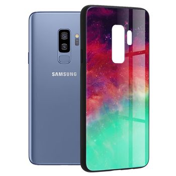 Husa cu spate din sticla techsuit - glaze series - samsung galaxy s9 plus - fiery ocean