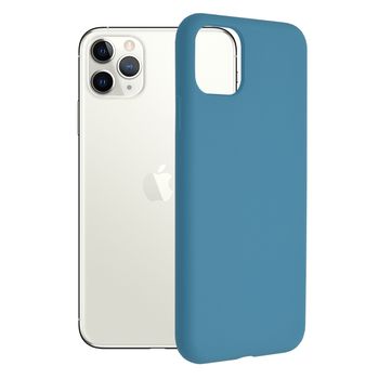 Husa premium techsuit - soft edge silicone - iphone 11 pro max - denim blue