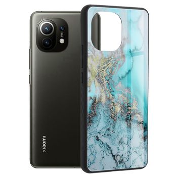 Husa cu spate din sticla techsuit - glaze series - xiaomi mi 11 - blue ocean