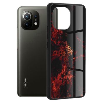 Husa cu spate din sticla techsuit - glaze series - xiaomi mi 11 - red nebula