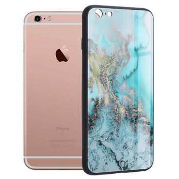 Husa cu spate din sticla techsuit - glaze series - iphone 6 / 6s - blue ocean
