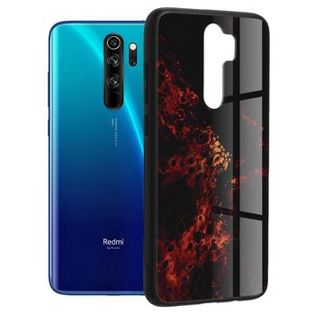 Husa cu spate din sticla techsuit - glaze series - xiaomi redmi note 8 pro - red nebula