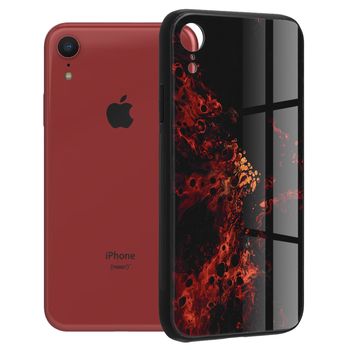 Husa cu spate din sticla techsuit - glaze series - iphone xr - red nebula