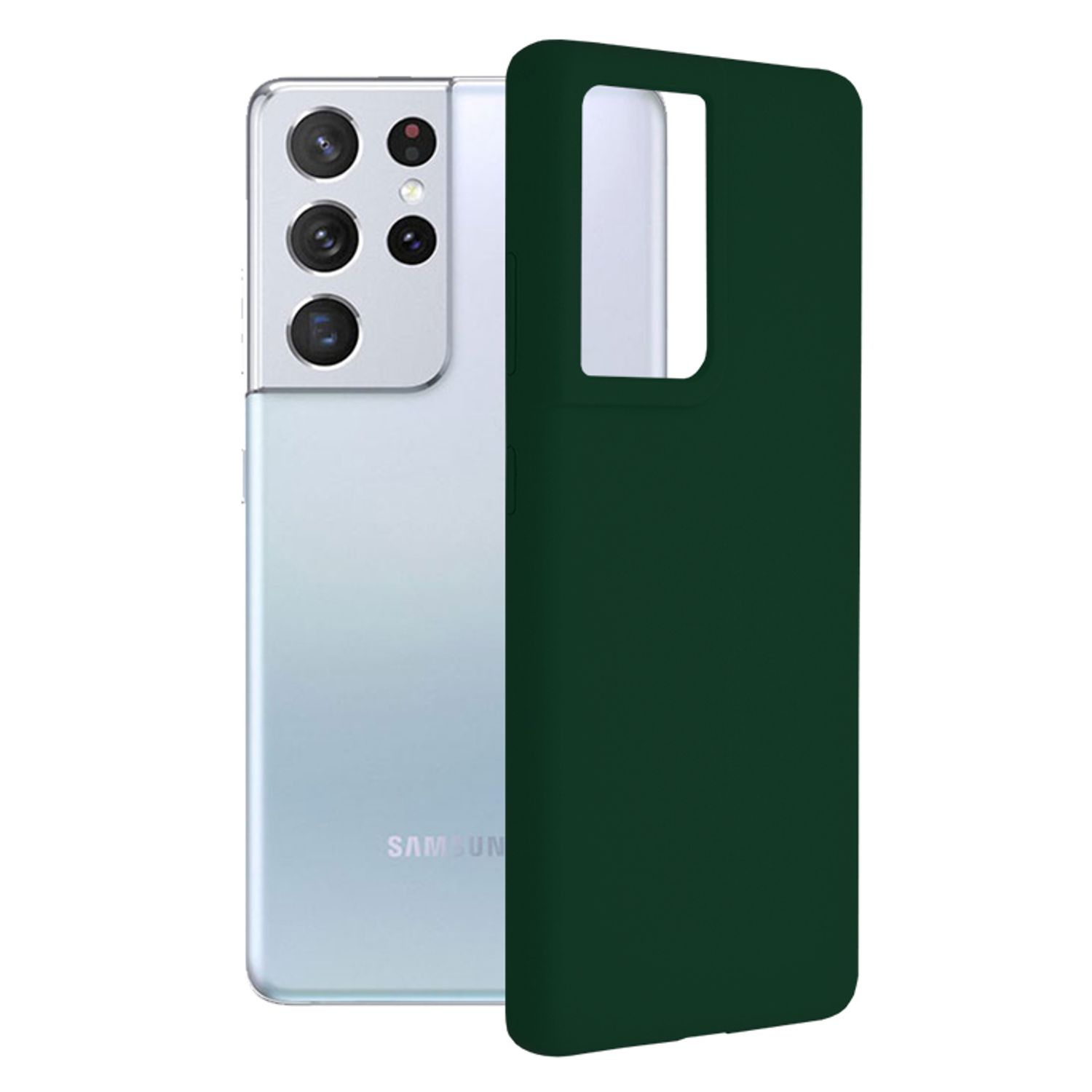 Husa premium Techsuit - Soft Edge Silicone - Samsung Galaxy S21 Ultra - Dark Green fotografia produsului