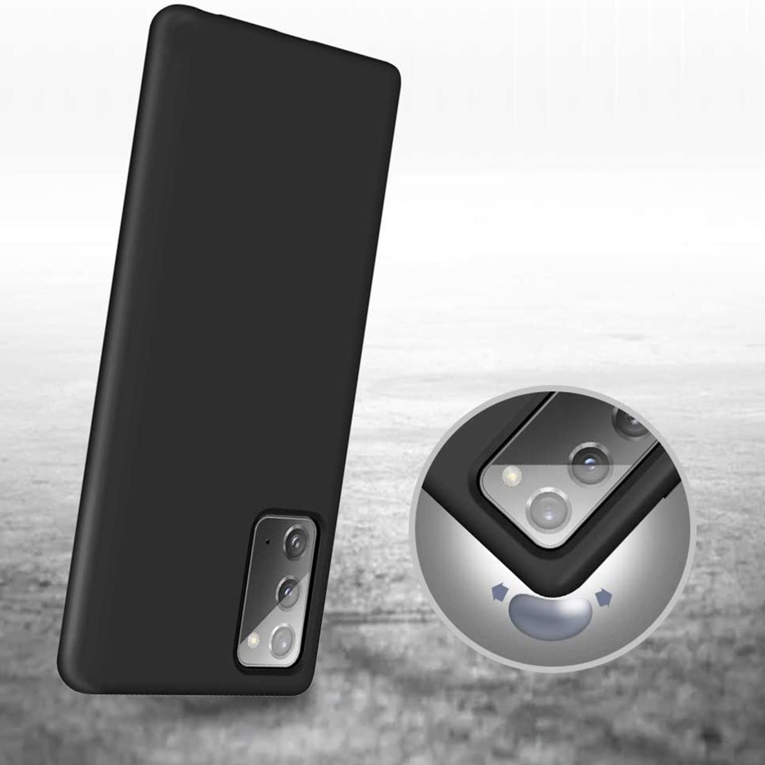 Husa premium Techsuit - Soft Edge Silicone - Samsung Galaxy Note 20 - Black fotografia produsului View 3 L