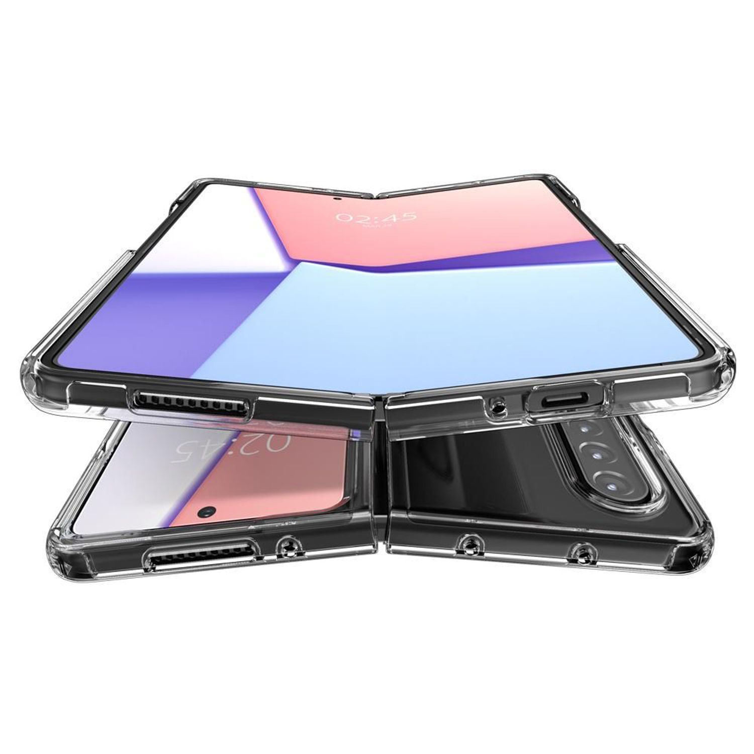 Husa premium Ultra Hybrid compatibila cu Samsung Galaxy Z Fold 3, Transparent fotografia produsului View 3 L