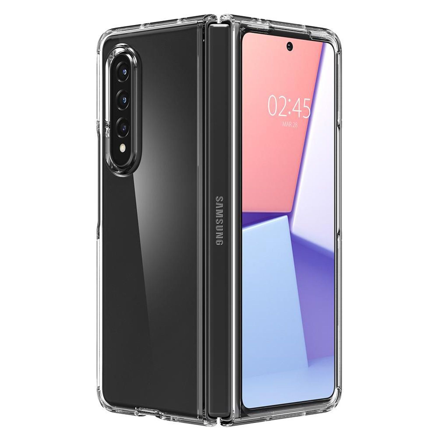Husa premium Ultra Hybrid compatibila cu Samsung Galaxy Z Fold 3, Transparent fotografia produsului View 2 L