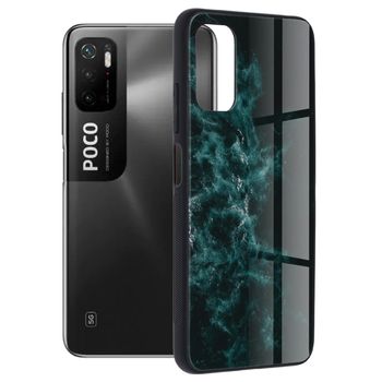 Husa cu spate din sticla techsuit - glaze series - xiaomi poco m3 pro 4g / 5g - blue nebula
