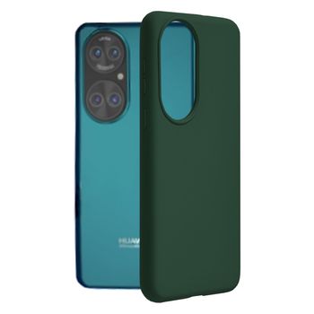 Husa premium techsuit - soft edge silicone - huawei p50 - dark green