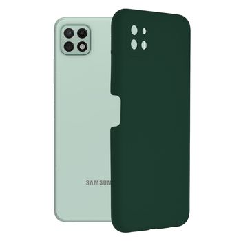 Husa premium techsuit - soft edge silicone - samsung galaxy a22 5g - dark green