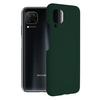Husa premium techsuit - soft edge silicone - huawei p40 lite - dark green
