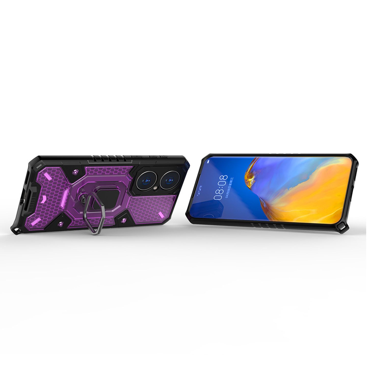 Husa Techsuit - Honeycomb Armor - Huawei P50 - violet fotografia produsului View 2 L