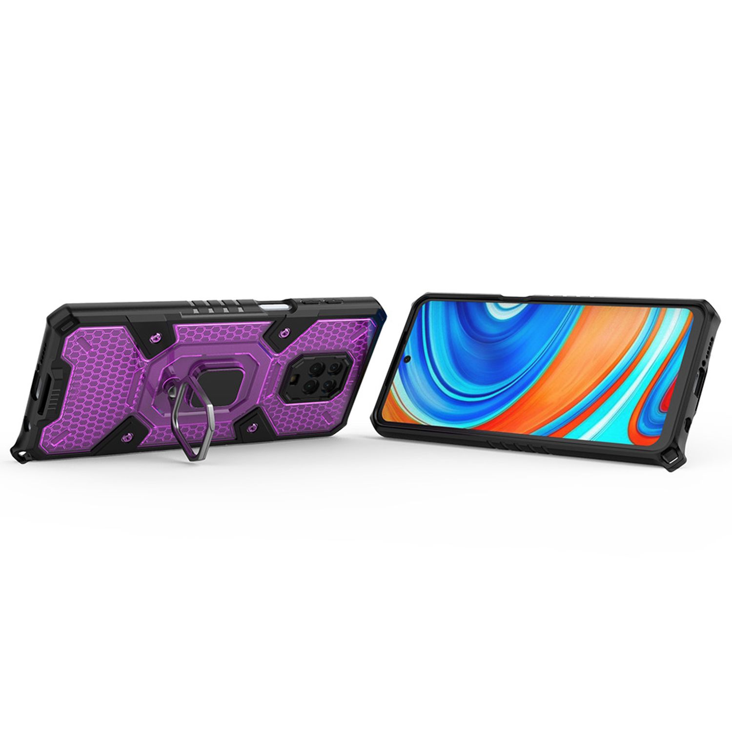 Husa Techsuit - Honeycomb Armor - Xiaomi Redmi Note 9S / Note 9 Pro / Note 9 Pro Max - violet fotografia produsului View 2 L