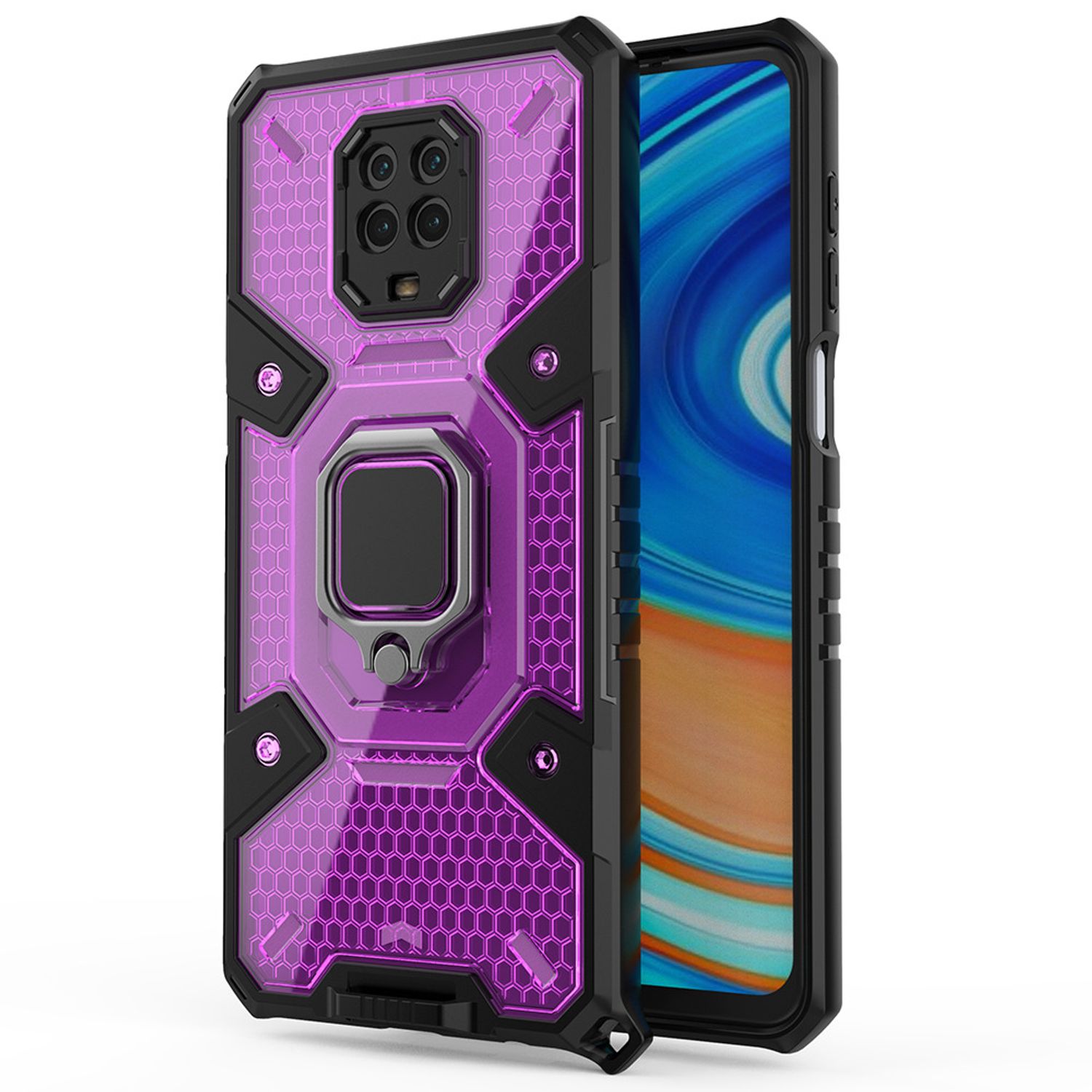 Husa Techsuit - Honeycomb Armor - Xiaomi Redmi Note 9S / Note 9 Pro / Note 9 Pro Max - violet fotografia produsului