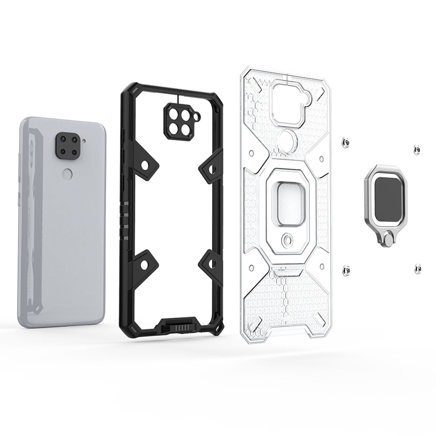 Husa Techsuit - Honeycomb Armor - Xiaomi Redmi Note 9 - violet fotografia produsului View 3 L