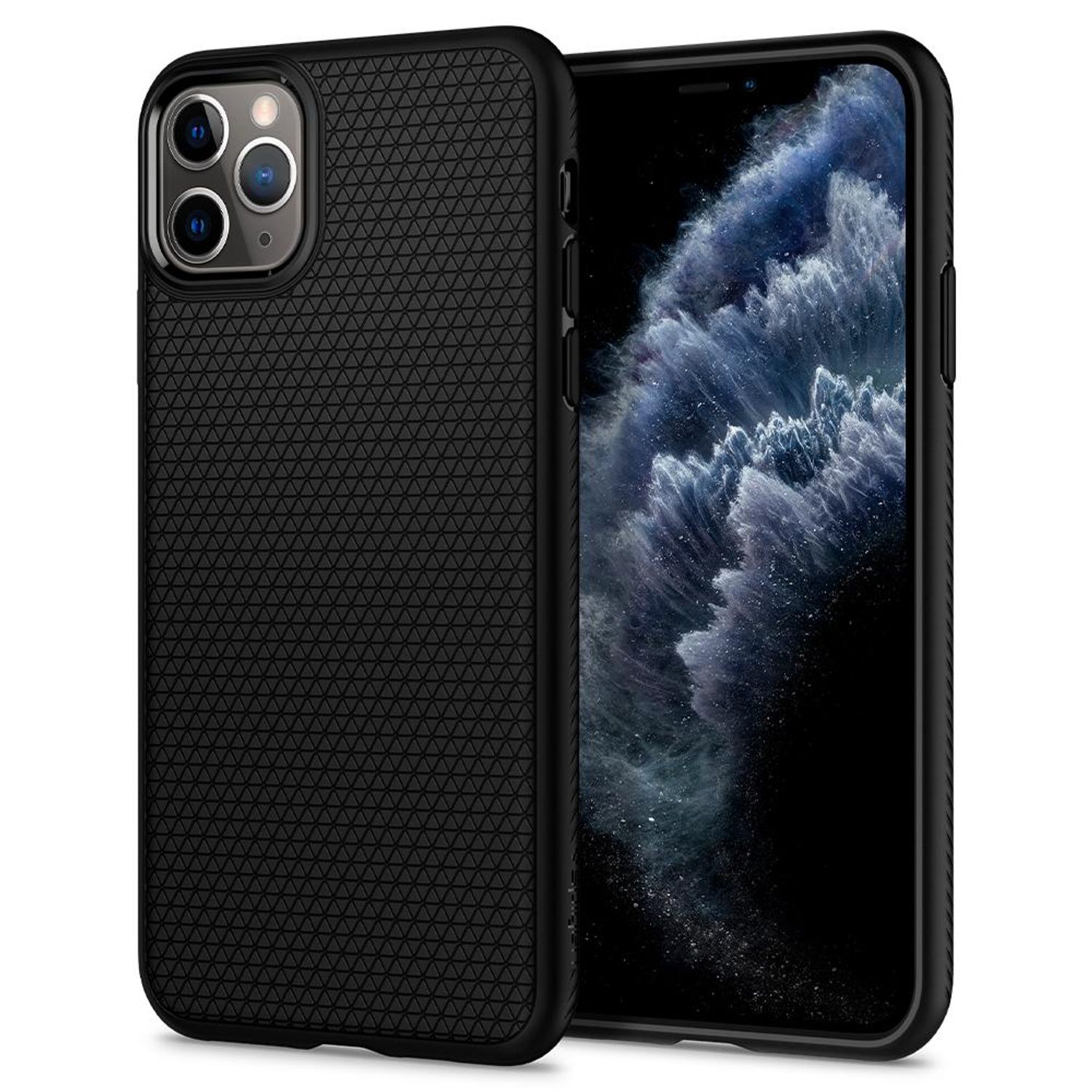 Husa premium Liquid Air compatibila cu iPhone 11 Pro, Negru fotografia produsului