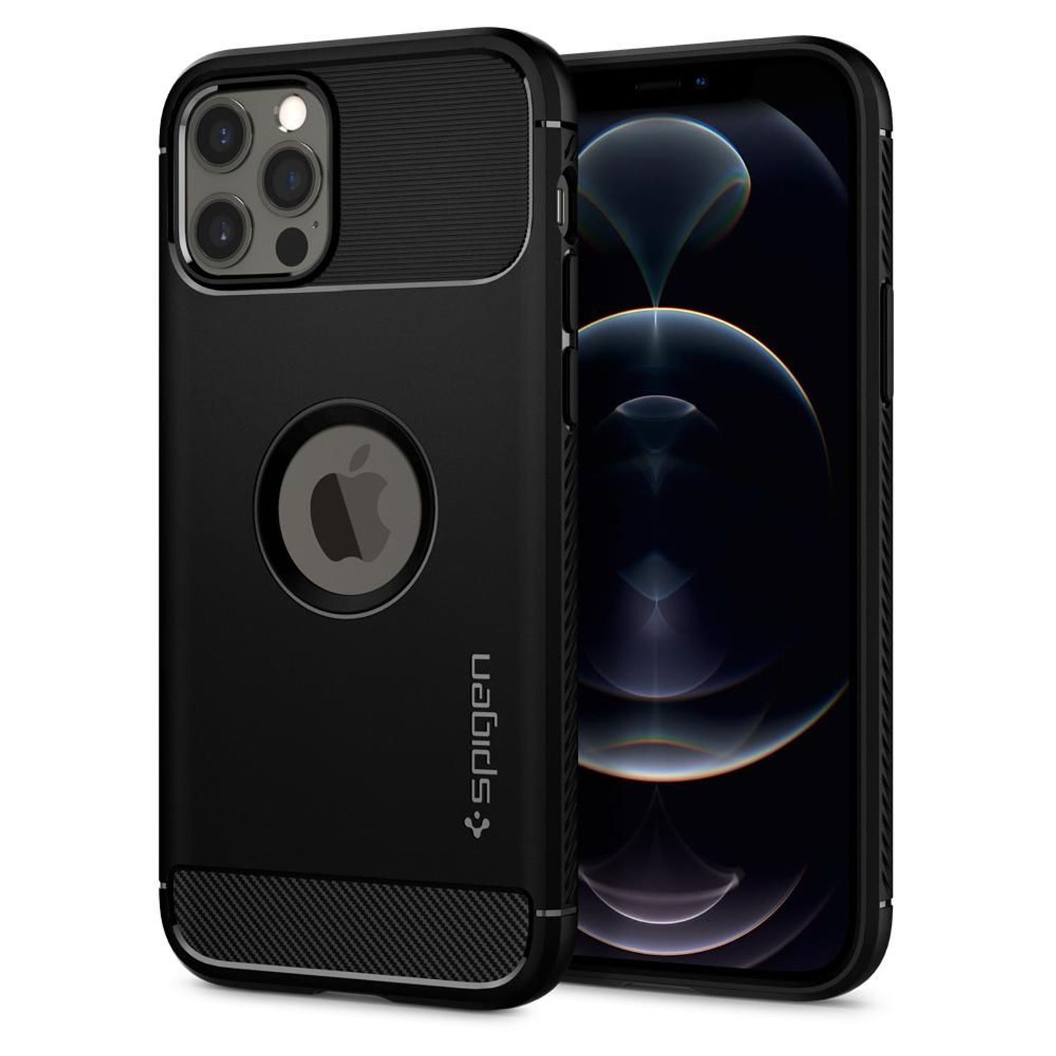 Husa premium Rugged Armor compatibila cu iPhone 12 Pro Max, Negru fotografia produsului View 2 L